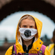 Swedish climate activist Greta Thunberg protests during a protest in front of the Swedish Parliament.